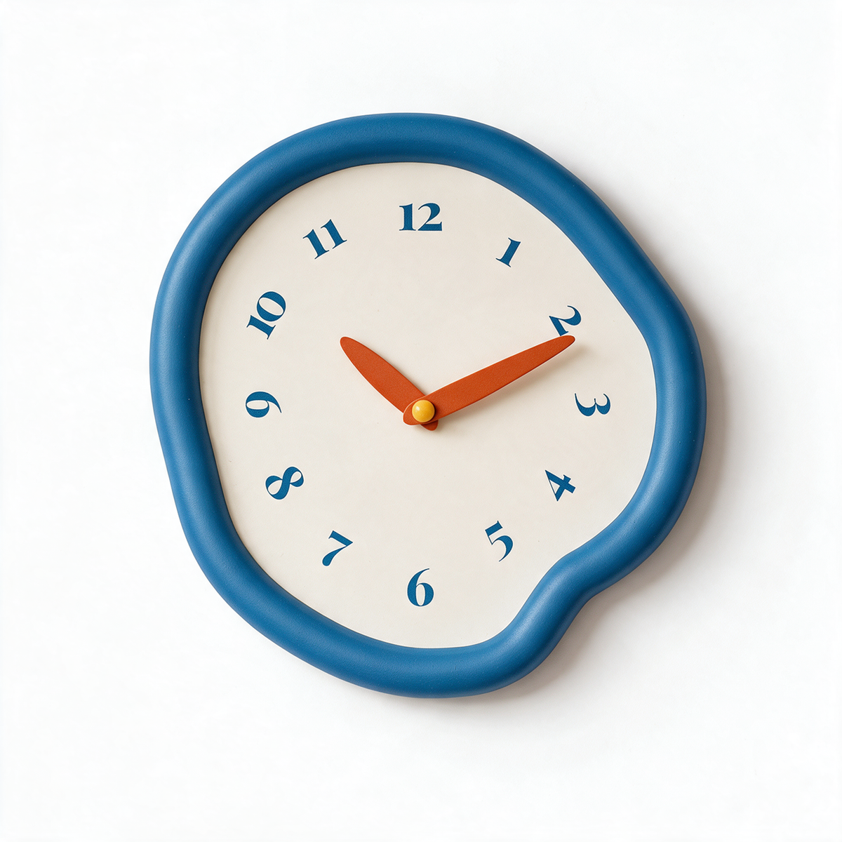 Ondara drip wall clock in blue on a white background