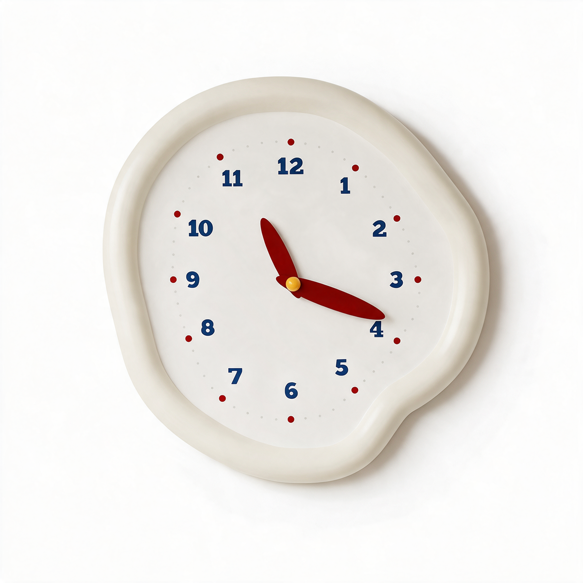 Ondara drip wall clock in white on a white background