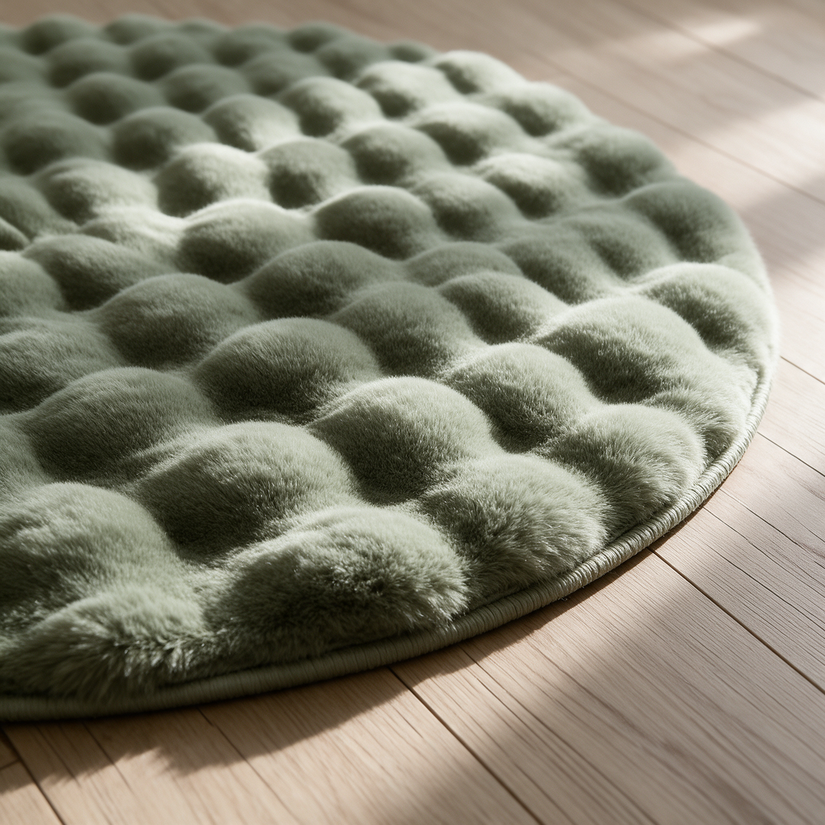 Nerja rug in green bubble texture detail