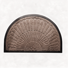 Lucena semicircular mat in beige brown on a white background