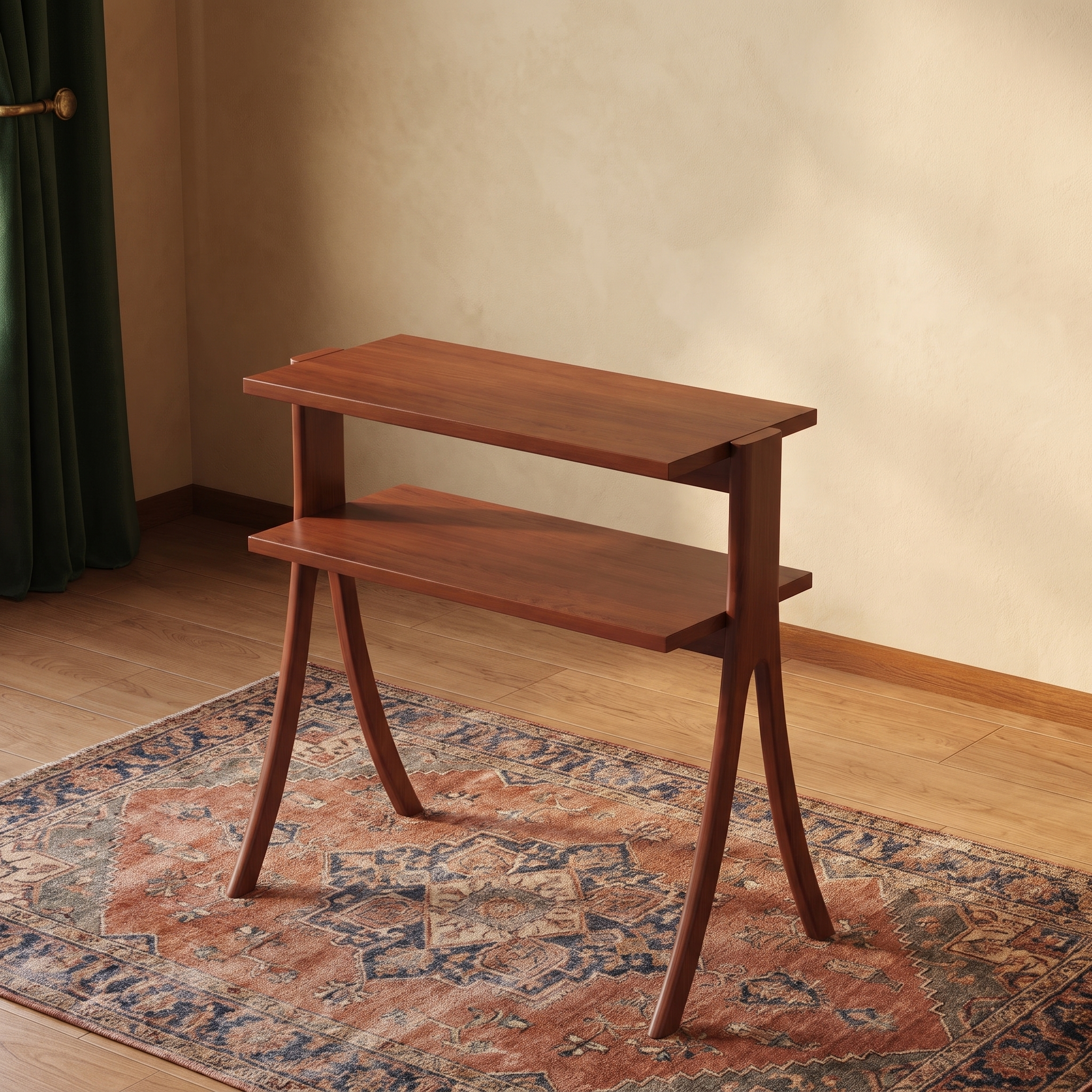 Calvia side table, three quarter view showing the A frame