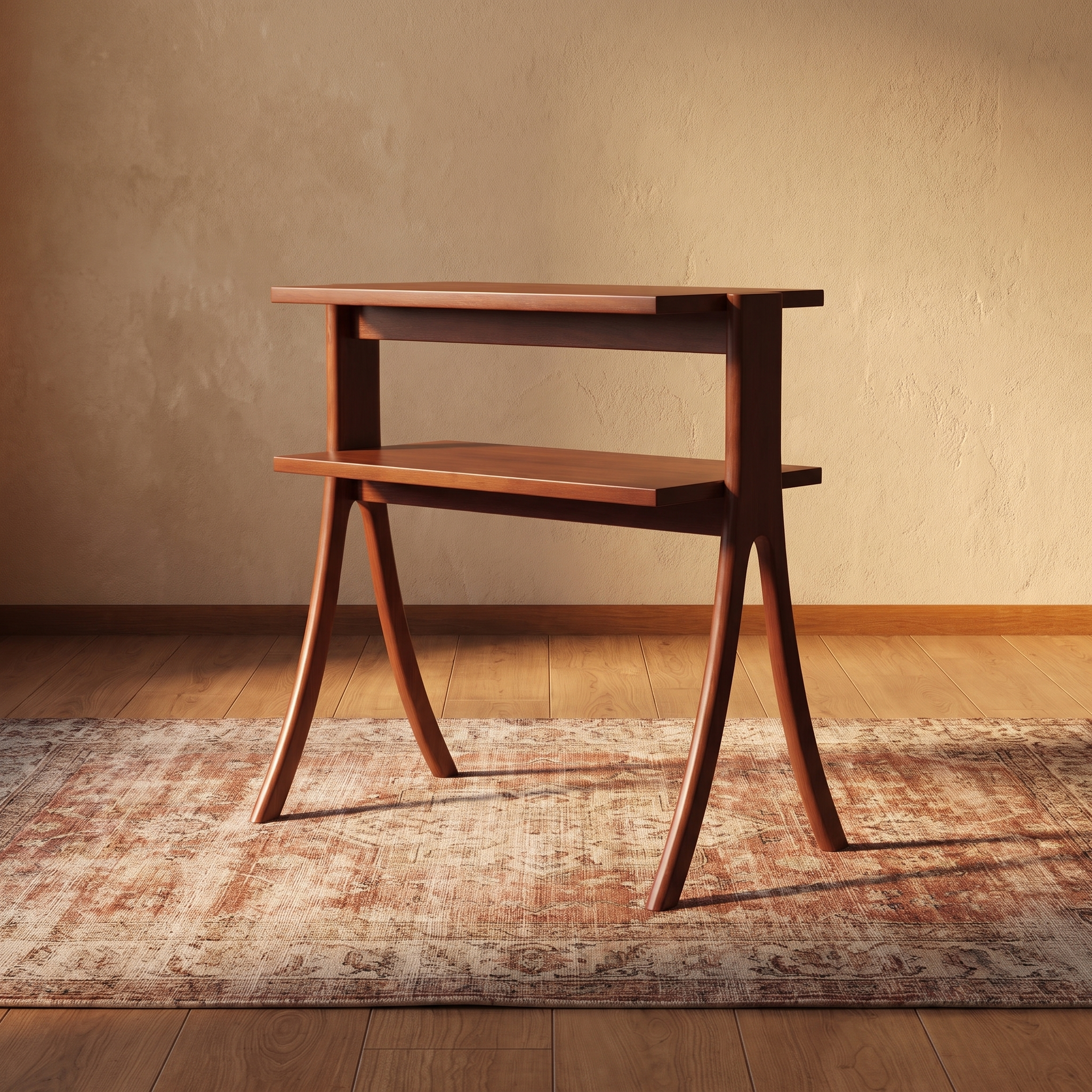 Calvia side table, low angle showing the splayed legs
