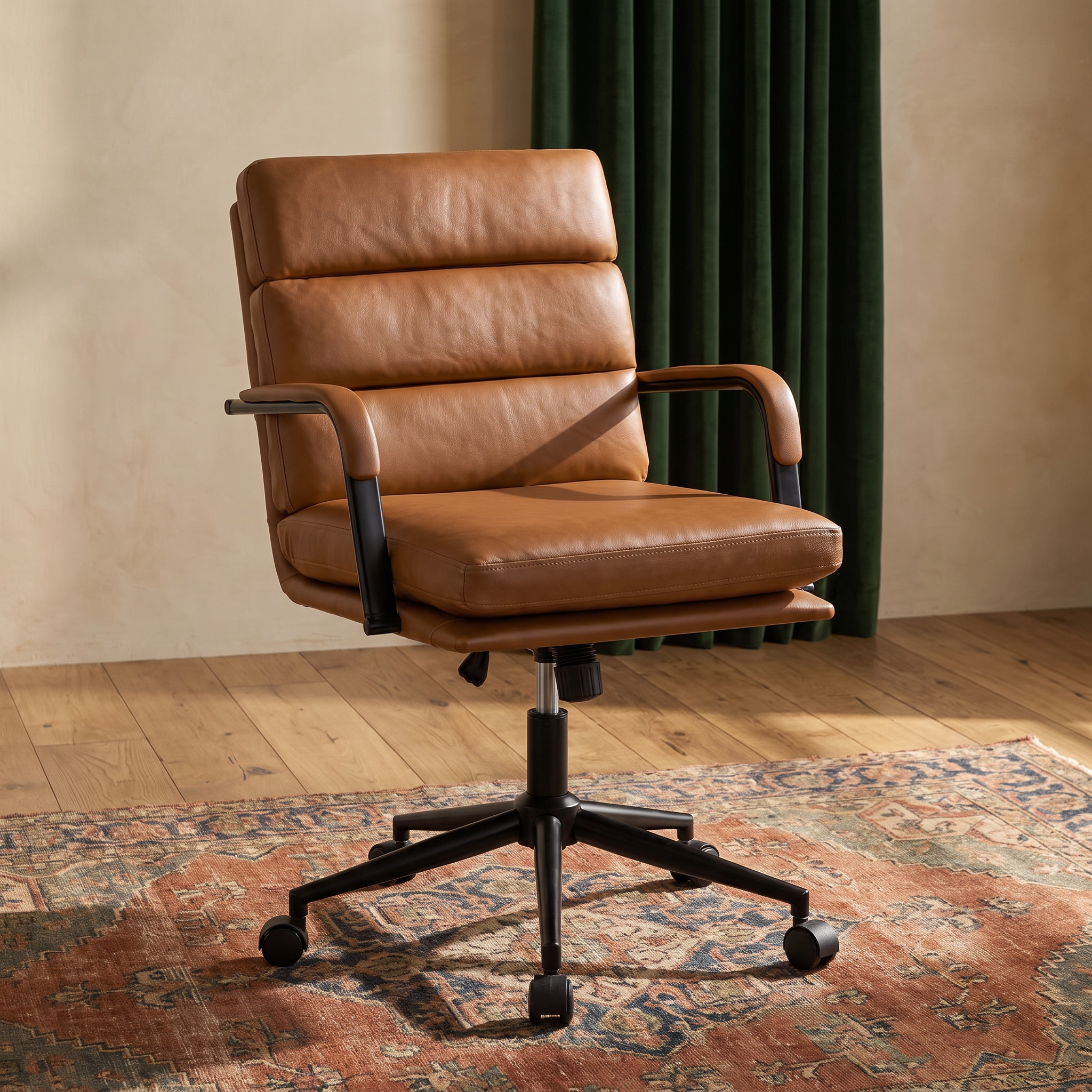 Bastian task chair, three quarter view showing the back curve