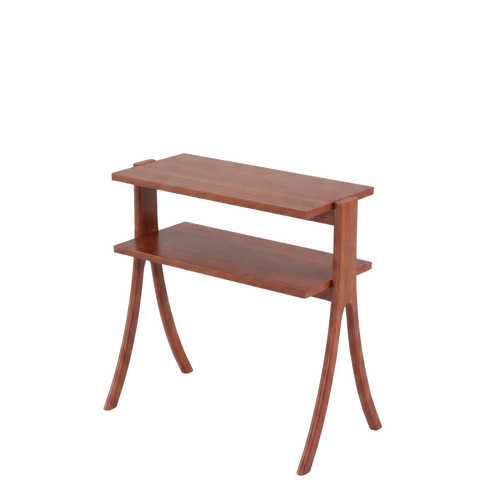 Calvia solid rubberwood A frame side table, studio cutout