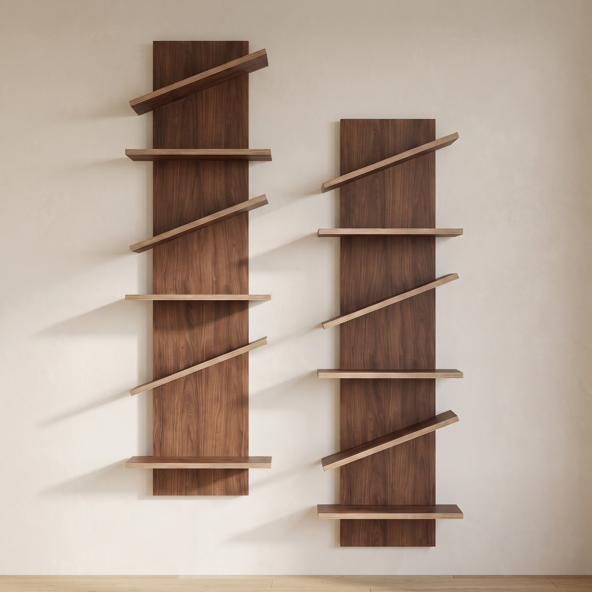 Duero shoe display shelf set mounted on a wall unstyled