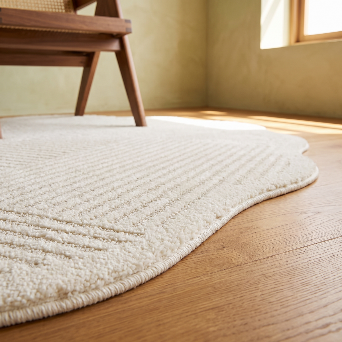 Alcala rug pile and irregular edge detail