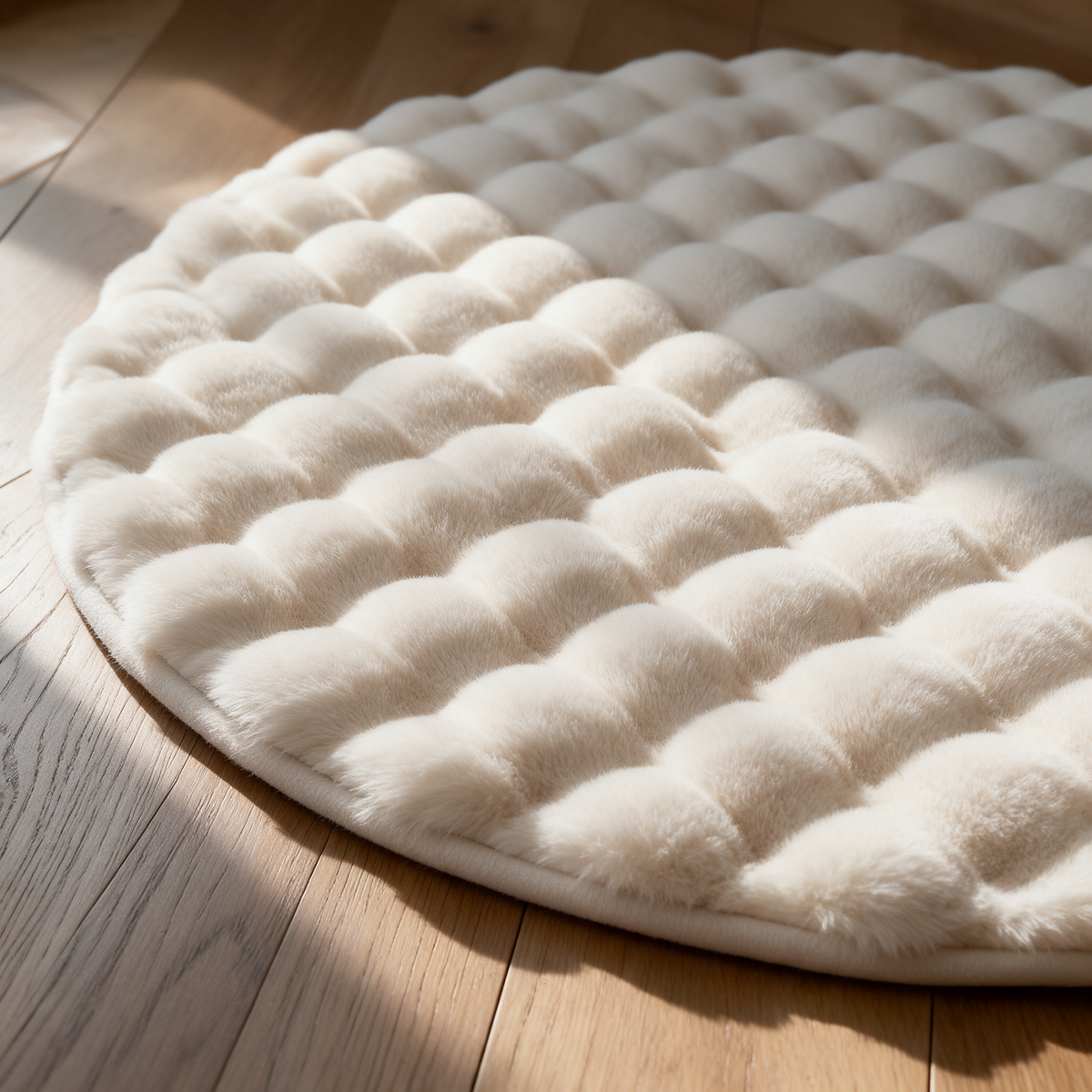 Nerja rug in beige bubble texture detail