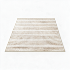 Baeza Striped Ultra Thin Washable Chenille Area Rug for Kitchens and Hallways, Beige, studio shot