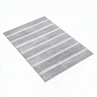 Baeza Striped Ultra Thin Washable Chenille Area Rug for Kitchens and Hallways, Cream, studio shot