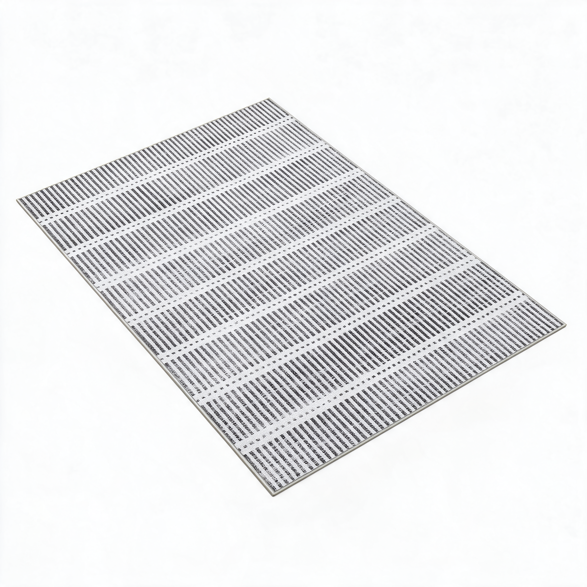 Baeza Striped Ultra Thin Washable Chenille Area Rug for Kitchens and Hallways, Cream, studio shot