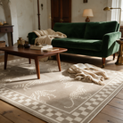 Jerez Cheetah Print Machine Washable Low Pile Area Rug for Living Rooms and Bedrooms, Beige, material detail