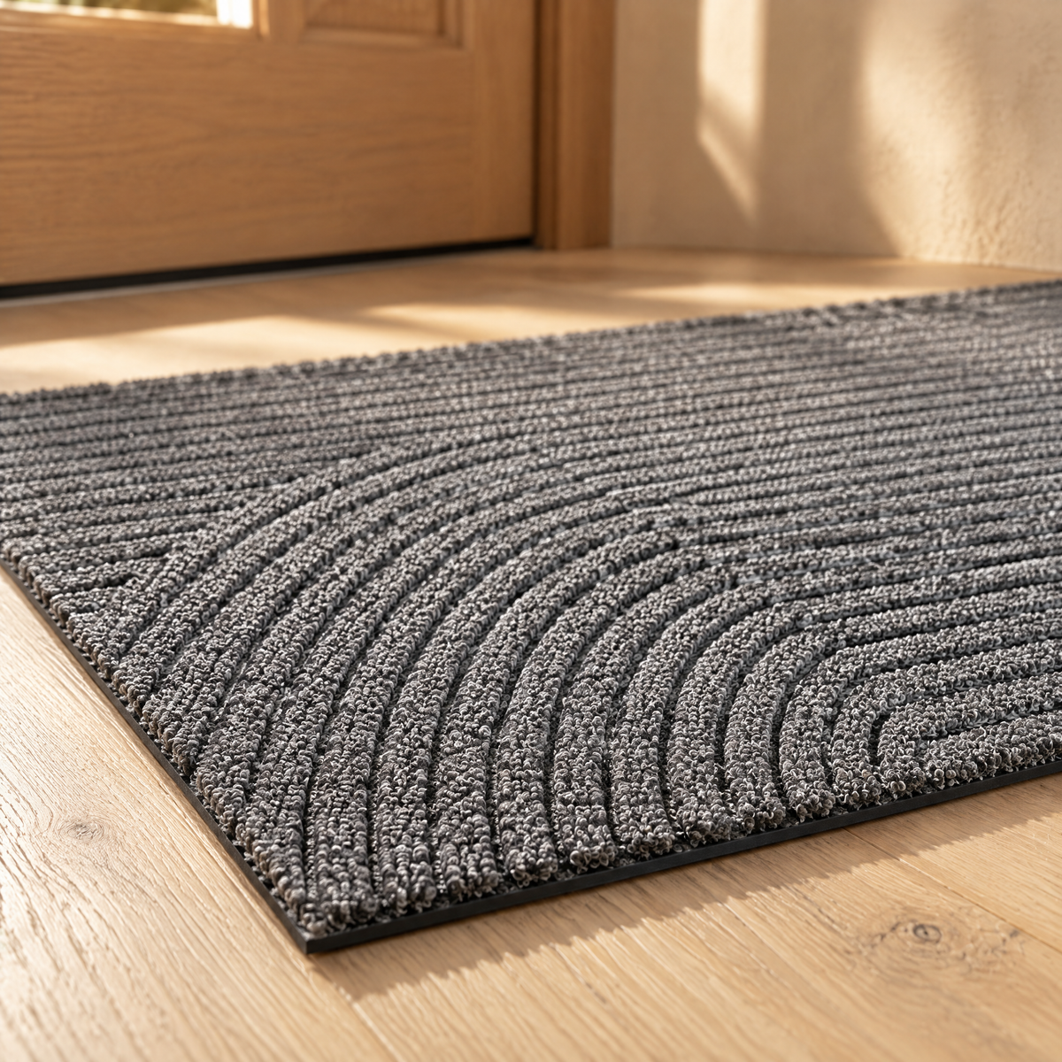 Adarra Non Slip Polypropylene Entry Door Mat for High Traffic Doorways, Grey, material detail