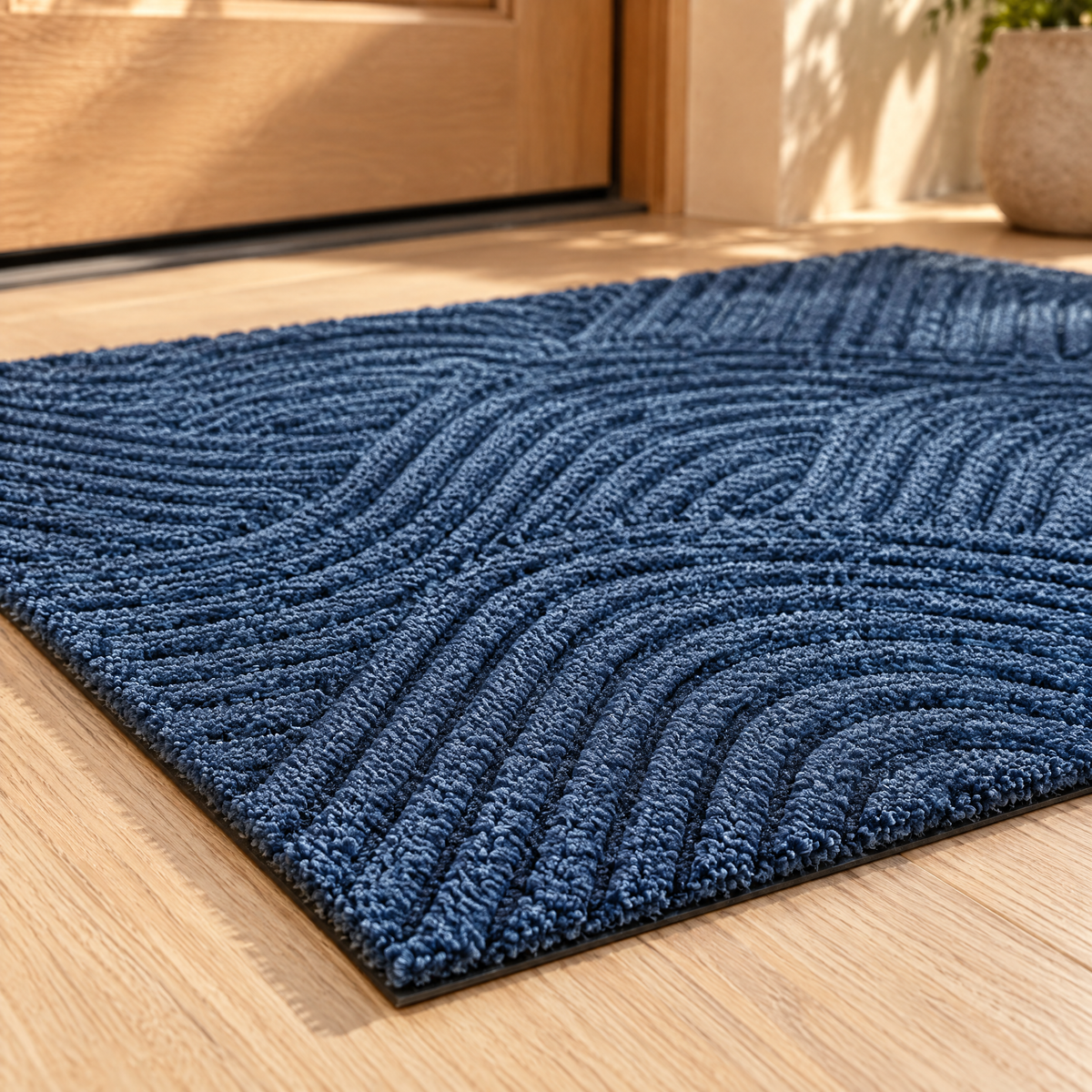 Adarra Non Slip Polypropylene Entry Door Mat for High Traffic Doorways, Blue, material detail