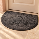 Lucena Rubber Backed Semicircular Entryway Mat for Front and Back Doors, Dark Grey, material detail
