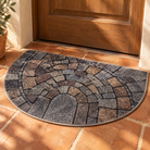Tarifa Semicircular Mosaic Door Mat for Indoor and Outdoor Entryways, material detail