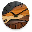 Blanes Artistic Wood Grain Round Silent Wall Clock for Living Rooms, Wood Grain, studio shot