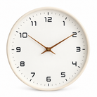 Biescas Round Wood Frame Silent Wall Clock for Kitchens and Living Rooms, Cream, studio shot