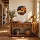 Blanes Artistic Wood Grain Round Silent Wall Clock for Living Rooms, Wood Grain, in the room